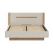 Stauraumbett >EDWAL< Lift-Lattenrost, sandfarbig / Eiche Dekor - 196,2x105,7x206,6cm BxHxT