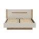 Stauraumbett >EDWAL< Lift-Lattenrost, sandfarbig / Eiche Dekor - 196,2x105,7x206,6cm BxHxT