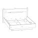 Stauraumbett >EDWAL< Lift-Lattenrost, sandfarbig / Eiche Dekor - 196,2x105,7x206,6cm BxHxT