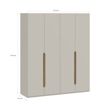 Drehtürenschrank >EDWAL< in sandfarbig / Mauvelle Eiche Dekor - 177,5x210,5x54,2cm (BxHxT)