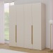 Drehtürenschrank >EDWAL< in sandfarbig / Mauvelle Eiche Dekor - 177,5x210,5x54,2cm (BxHxT)