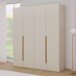 Drehtürenschrank >EDWAL< in sandfarbig / Mauvelle Eiche Dekor - 177,5x210,5x54,2cm (BxHxT)