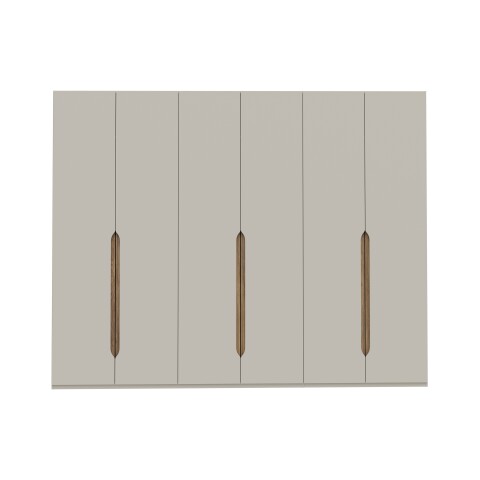 Drehtürenschrank >EDWAL< in sandfarbig / Mauvelle Eiche Dekor - 266,1x210,5x54,2cm (BxHxT)