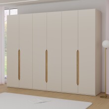 Drehtürenschrank >EDWAL< in sandfarbig / Mauvelle Eiche Dekor - 266,1x210,5x54,2cm (BxHxT)
