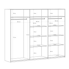 Drehtürenschrank >EDWAL< in sandfarbig / Mauvelle Eiche Dekor - 266,1x210,5x54,2cm (BxHxT)