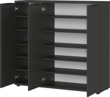 Schuhkommode >STANTON< 10 Böden, in Graphit - 113x108x37cm (BxHxT)