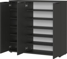Schuhkommode >STANTON< 10 Böden, in Graphit - 113x108x37cm (BxHxT)