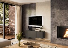 Hängeschrank >PIANA< 3 Türen,6 Fächer, Graphit - 138x45x25cm (BxHxT)