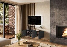 Hängeschrank >PIANA< 3 Türen,6 Fächer, Graphit - 138x45x25cm (BxHxT)