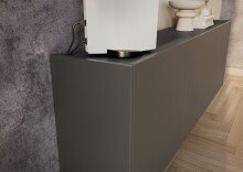 Hängeschrank >PIANA< 3 Türen,6 Fächer, Graphit - 138x45x25cm (BxHxT)