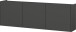 Hängeschrank >PIANA< 3 Türen,6 Fächer, Graphit - 138x45x25cm (BxHxT)