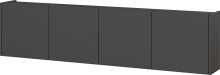 Hängeschrank >PIANA< 4 Türen, 8 Fächer, Graphit - 183x45x25cm (BxHxT)