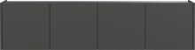 Hängeschrank >PIANA< 4 Türen, 8 Fächer, Graphit - 183x45x25cm (BxHxT)