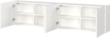 Hängeschrank >PIANA< 4 Türen, 8 Fächer, Weiß - 183x45x25cm (BxHxT)
