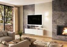 Hängeschrank >PIANA< 4 Türen, 8 Fächer, Weiß - 183x45x25cm (BxHxT)