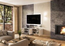Hängeschrank >PIANA< 4 Türen, 8 Fächer, Weiß - 183x45x25cm (BxHxT)