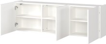 Hängeschrank >PIANA< 3 Türen, 6 Fächer, Weiß - 138x45x25cm (BxHxT)