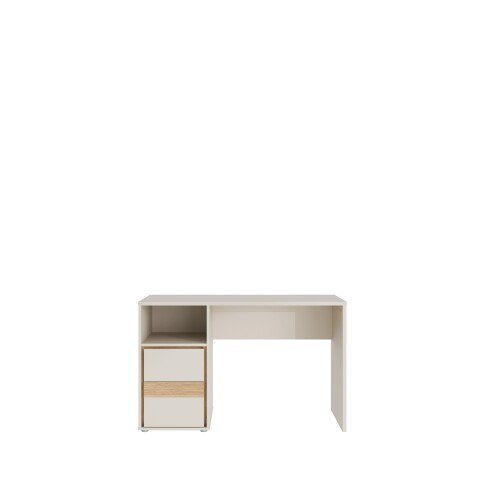 Schreibtisch >WEXLIN< 2 Schübe, Sand / Mauvella Eiche Dekor - 119,7x75,7x50,2cm (BxHxT)
