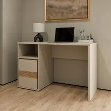 Schreibtisch >WEXLIN< 2 Schübe, Sand /...