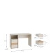 Schreibtisch >WEXLIN< 2 Schübe, Sand / Mauvella Eiche Dekor - 119,7x75,7x50,2cm (BxHxT)