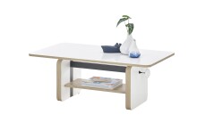 Couchtisch >Astana< höhenverstellbar, weiß, Artisan Eiche Dekor - 110x41/57x65cm (BxHxT)