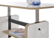 Couchtisch >Astana< höhenverstellbar, weiß, Artisan Eiche Dekor - 110x41/57x65cm (BxHxT)