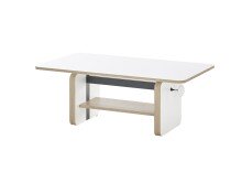 Couchtisch >Astana< höhenverstellbar, weiß, Artisan Eiche Dekor - 110x41/57x65cm (BxHxT)