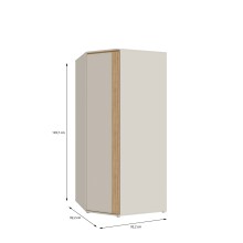 Eckkleiderschrank >WEXLIN< Sand/ Mauvella Eiche Dekor - 92,2x193,7x92,2cm (BxHxT)
