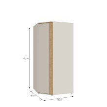Eckkleiderschrank >WEXLIN< Sand/ Mauvella Eiche Dekor - 92,2x193,7x92,2cm (BxHxT)