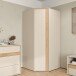 Eckkleiderschrank >WEXLIN< Sand/ Mauvella Eiche Dekor - 92,2x193,7x92,2cm (BxHxT)