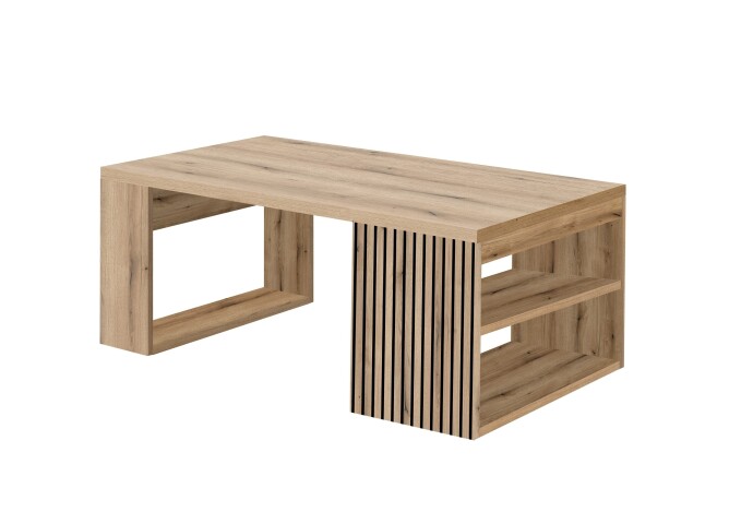 Couchtisch >Carlo< in Evoke Eiche Dekor, schwarz - 108x43x60cm (BxHxT)
