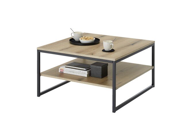 Couchtisch >Cube< in Evoke Eiche Dekor, schwarz - 75x40x75cm (BxHxT)