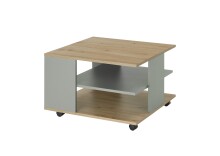 Couchtisch >Fay< 4 Rollen, Artisan Eiche Dekor, Salbei - 70x44x70 (BxHxT)