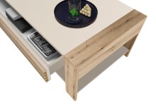 Couchtisch >Felipe< Schublade, Artisan Eiche Dekor, kaschmir - 108x42x60cm (BxHxT)