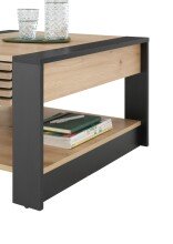 Couchtisch >Feli< Schublade, Artisan Eiche Dekor, schwarz - 70x42x70 (BxHxT)