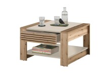 Couchtisch >Feli< Schublade, kaschmir, Evoke Eiche Dekor - 70x42x70cm (BxHxT)