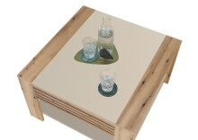 Couchtisch >Feli< Schublade, kaschmir, Evoke Eiche Dekor - 70x42x70cm (BxHxT)