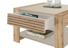 Couchtisch >Feli< Schublade, kaschmir, Evoke Eiche Dekor - 70x42x70cm (BxHxT)