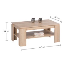 Couchtisch >Harrison< Schublade, Sonoma Eiche Dekor - 100x44x60cm (BxHxT)