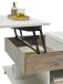 Couchtisch >Helen< höhenverstellbar, 4 Rollen, flagstaff, weiß - 75x44/67x75cm (BxHxT)