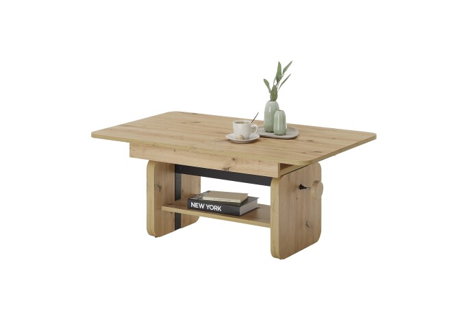 Couchtisch >Luzern< auszieh / höhenverstellbar, Artisan Eiche - 110/148x47/63x65cm (BxHxT)
