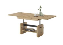 Couchtisch >Luzern< auszieh / höhenverstellbar, Artisan Eiche - 110/148x47/63x65cm (BxHxT)