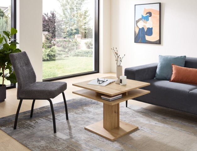Couchtisch >Peer< höhenverstellbar bis 77cm, Artisan Eiche Dekor