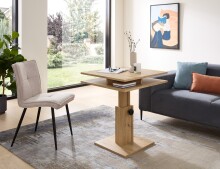 Couchtisch >Peer< höhenverstellbar bis 77cm, Artisan Eiche Dekor - 65x53/77x65cm (BxHxT)