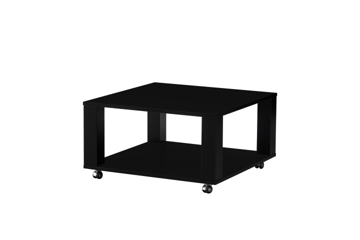 Couchtisch >Romy mobil< 4 Rollen, schwarz, Melamin, MDF - 76x41x76cm (BxHxT)