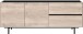 Lowboard >CANTORIA< 2 Türen, 2 Schübe, Castello-Eiche-Dekor/Schwarz - 162x63x40cm (BxHxT)