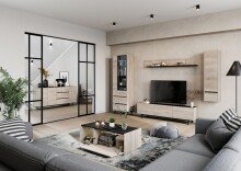 Lowboard >CANTORIA< 3 Klappen, Castello-Eiche-Dekor...