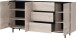 Sideboard >CANTORIA< 3 Türen, 3 Schübe, Castello-Eiche-Dekor/ Schwarz - 190x88x40cm (BxHxT)