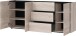 Sideboard >CANTORIA< 3 Türen, 3 Schübe, Castello-Eiche-Dekor/ Schwarz - 190x88x40cm (BxHxT)