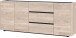 Sideboard >CANTORIA< 3 Türen, 3 Schübe, Castello-Eiche-Dekor/ Schwarz - 190x88x40cm (BxHxT)
